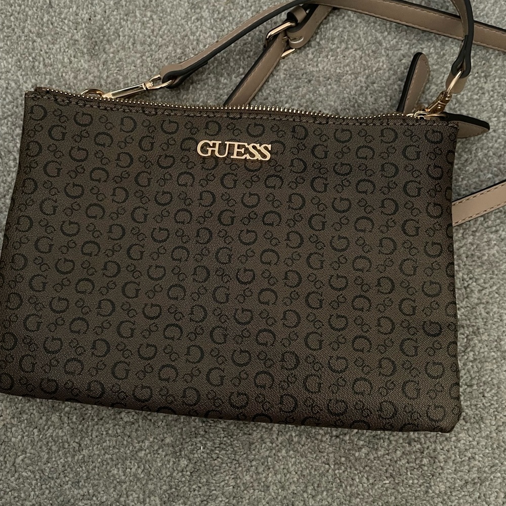 Guess Black and Brown Crossbody Bag